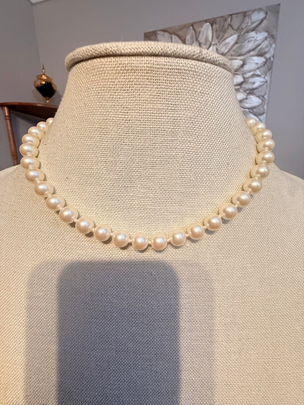 Monet Faux Pearl Choker Necklace 16”